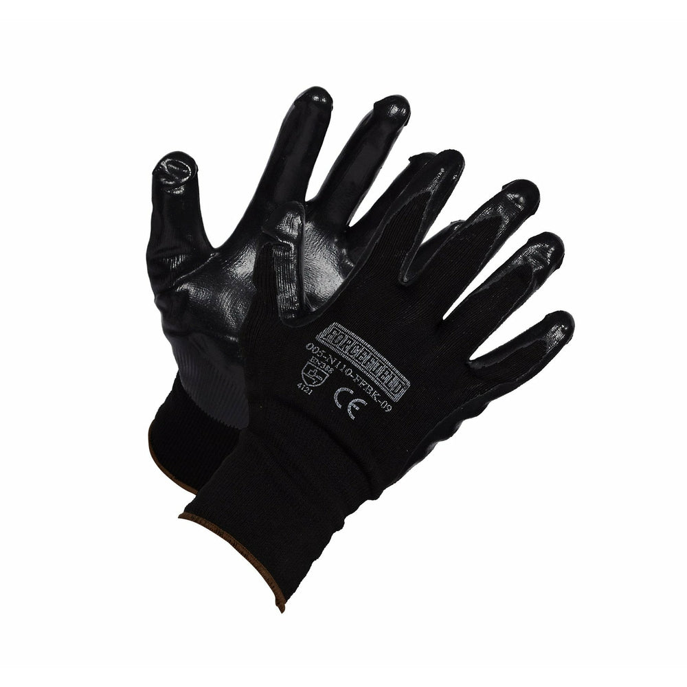 Image of Forcefield Black Nitrile Foam Coated Gloves - Size 9
