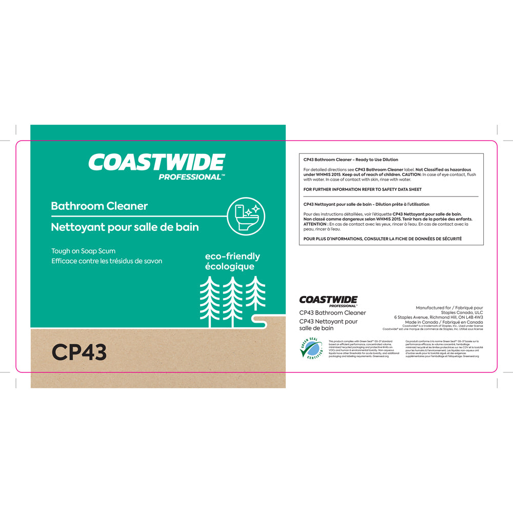 Image of Coastwide Professional CP43 Washroom Care Bathroom Cleaner Secondary Label