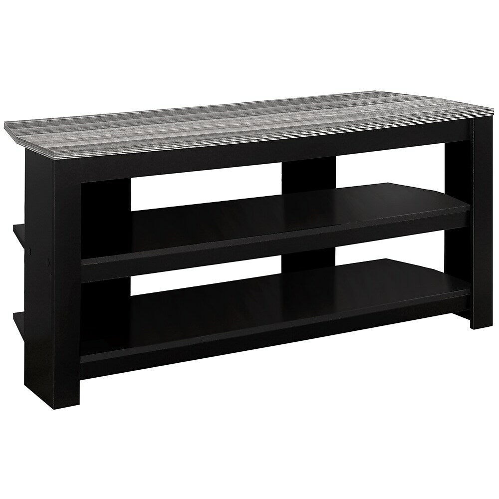 Image of Monarch Specialties - 2564 Tv Stand - 42 Inch - Console - Storage Shelves - Living Room - Bedroom - Laminate - Black