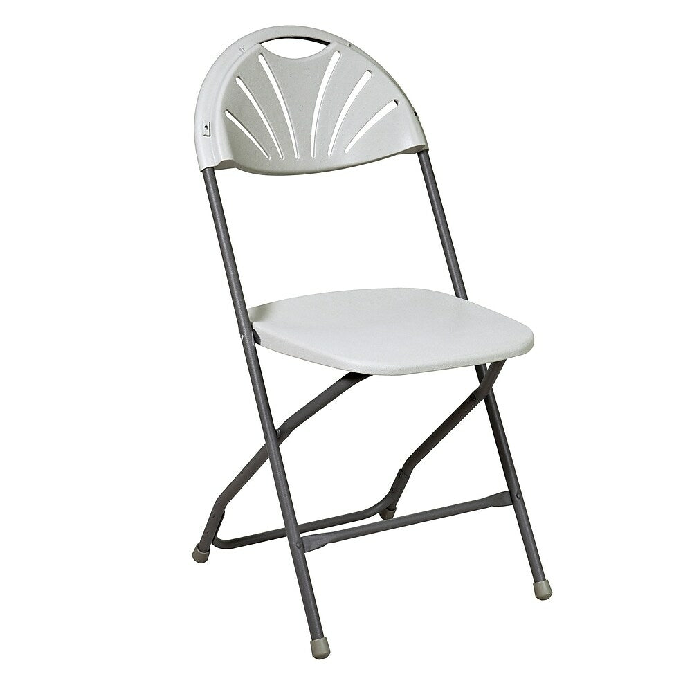 Image of Work Smart Plastic Folding Chair, 4 Pack, White