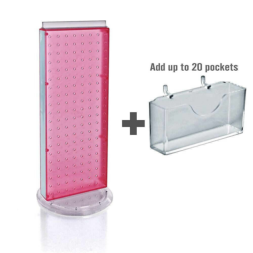 Image of Azar Displays Pegboard Counter Gift Card Holder, 8" x 21", Pink (700505-PNK) | 143.99