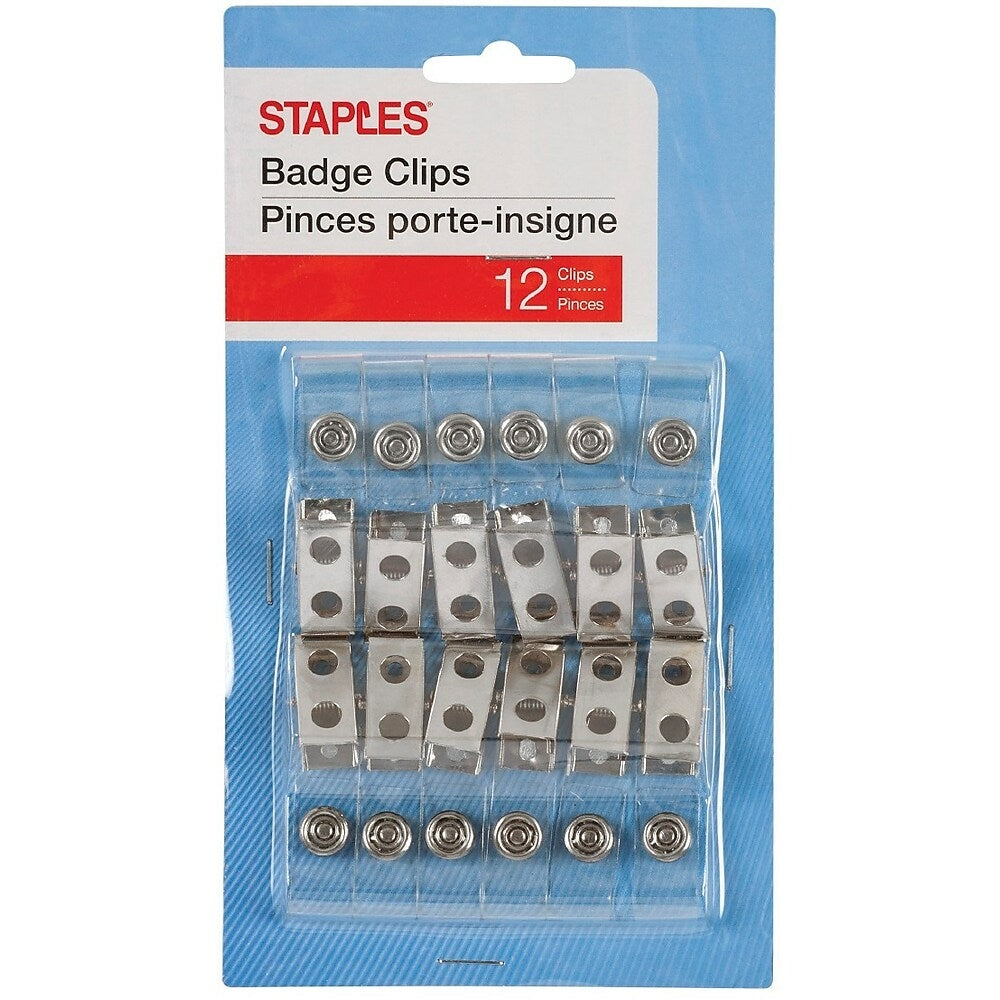 Image of Staples ID Badge Clips - 12 Pack