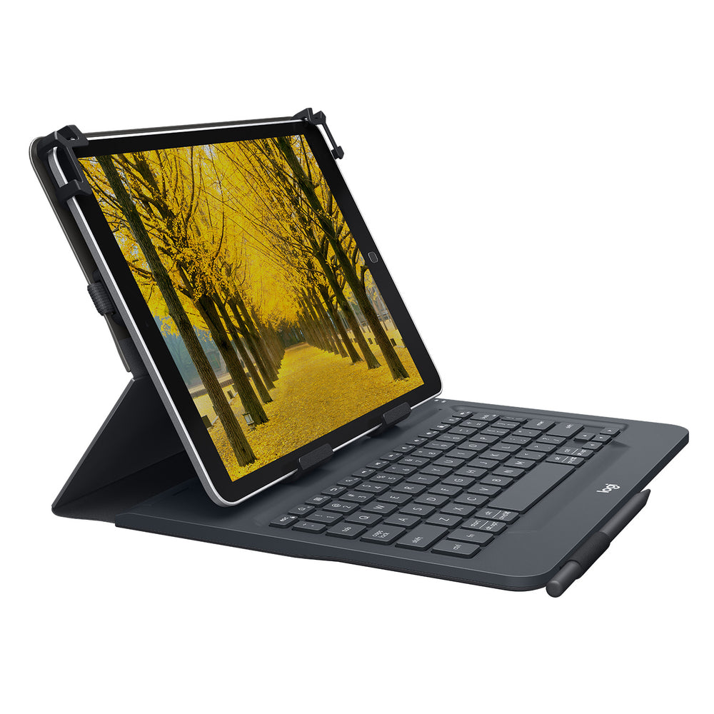 Image of Logitech Universal Folio Case with Integrated Bluetooth Keyboard for 9-10" Tablets - Black