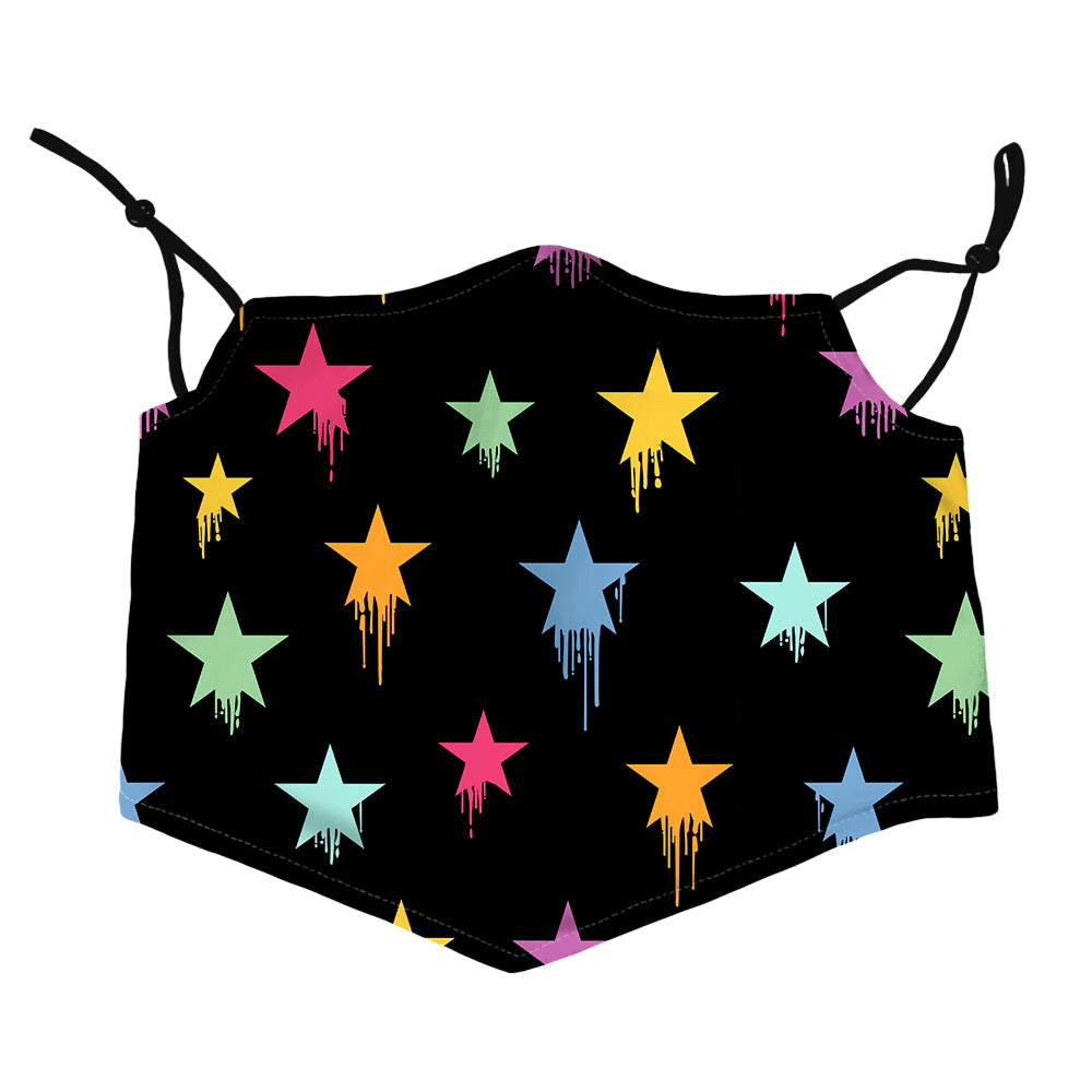 Image of Oliver's Labels 2-Ply Non-Medical Kids Scarf Face Mask - Star Splatters