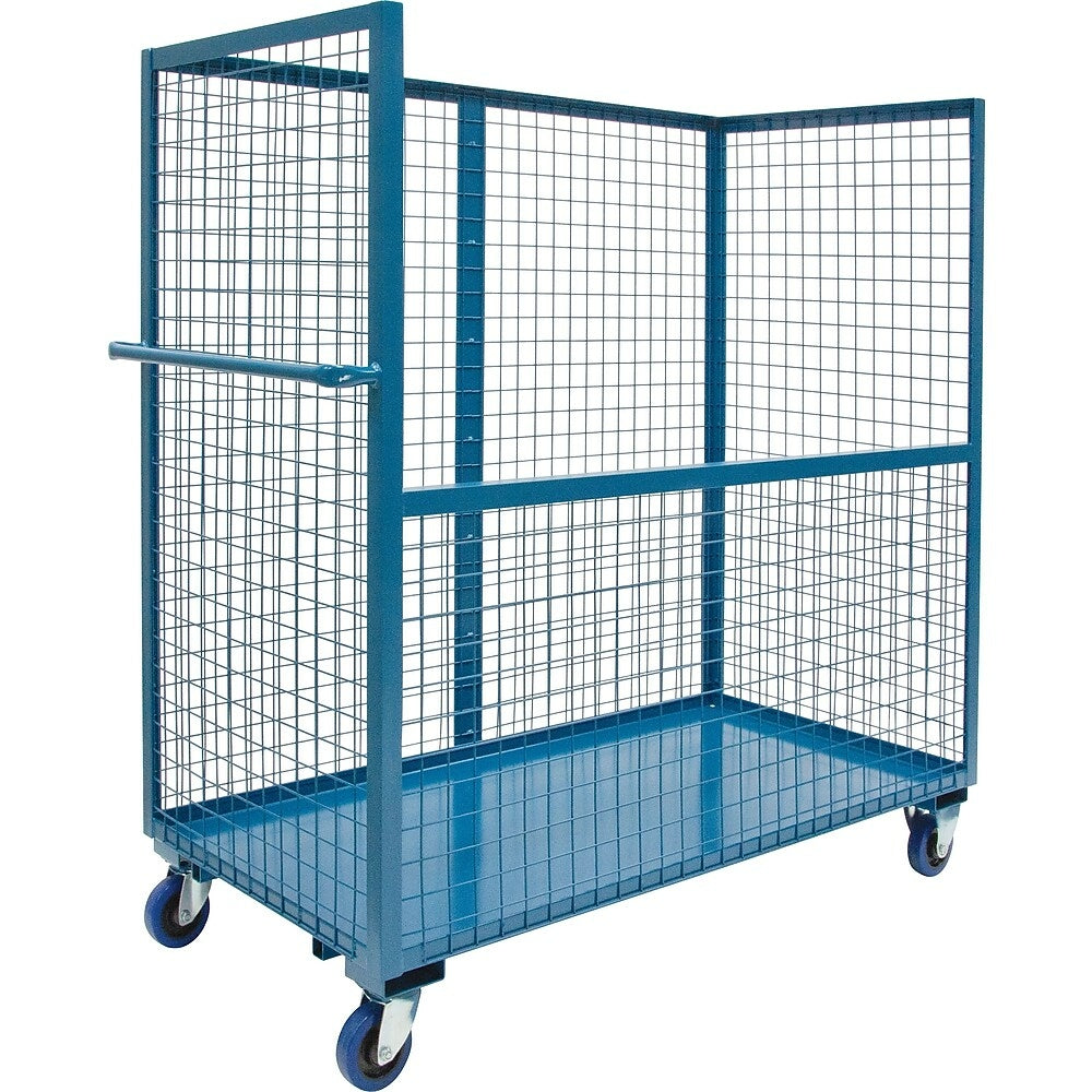 Image of Kleton Wire Mesh Stock Truck, Steel, 24" x 55" x 48", without Drop-Gate, Blue (MO048)