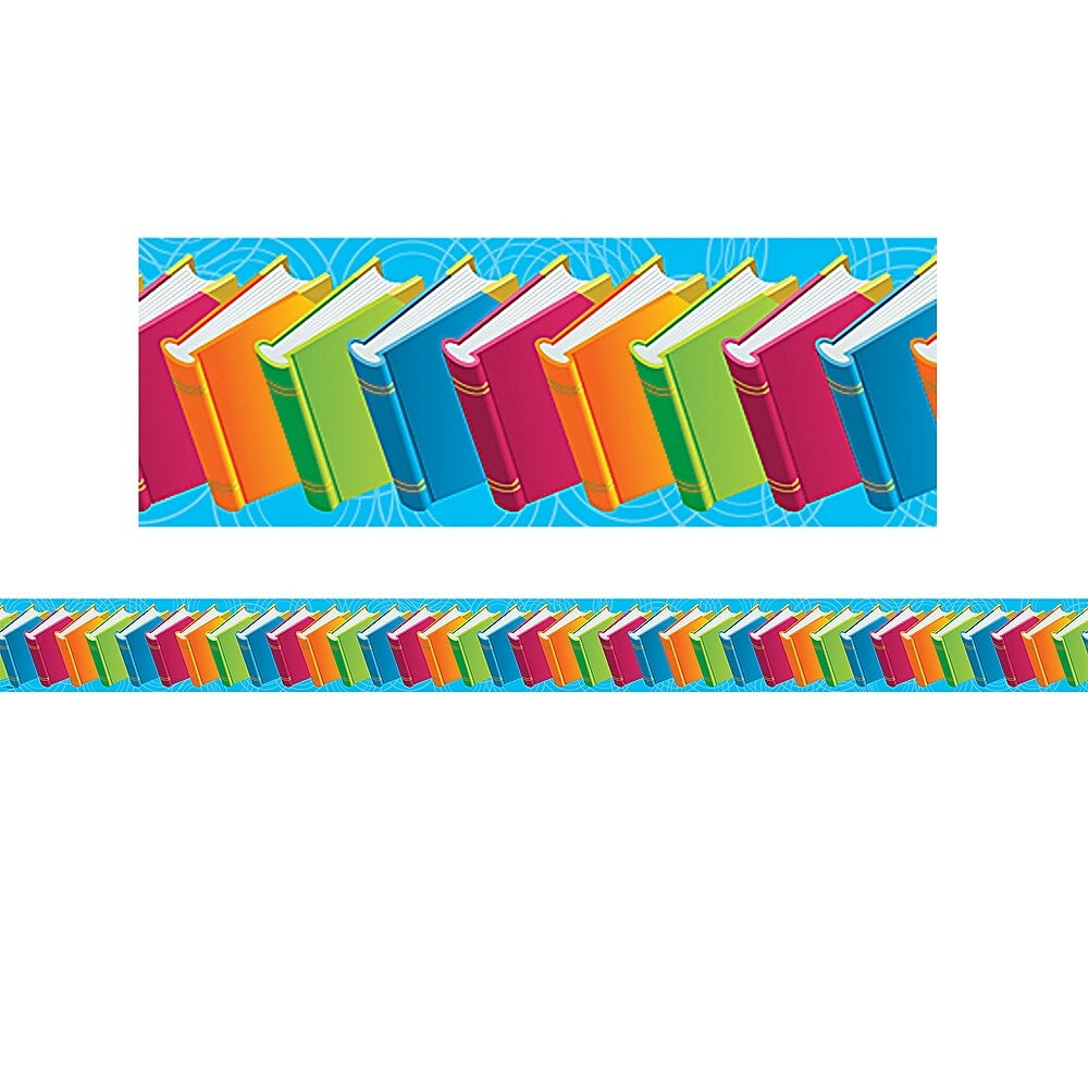 Image of Edupress Ep618r 39" x 3" Books Spotlight Books Border, Multicolour, 96 Pack (EP-618R)