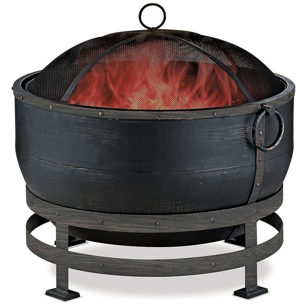 Image of Endless Summer Fire Bowl With Kettle Design Black/Steel (WAD1579SP)