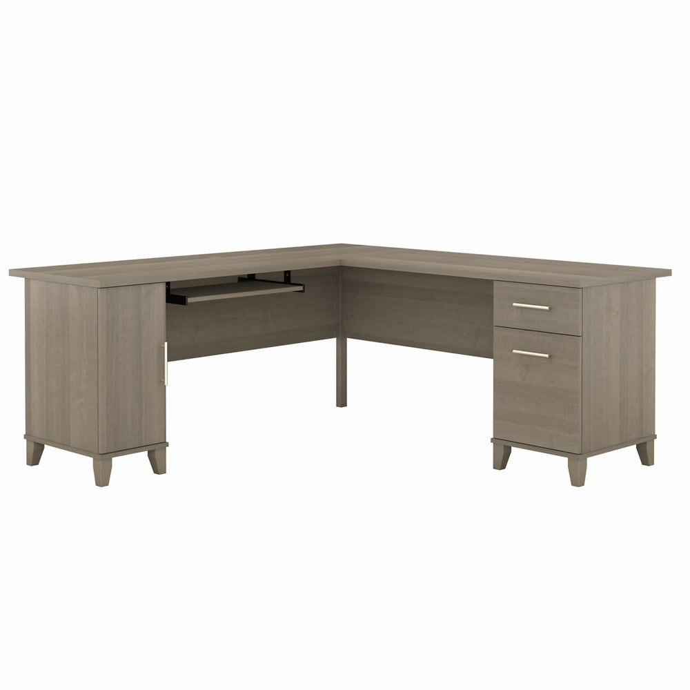 Image of Bush Furniture Somerset 72"W L-Shaped Desk with Storage - Ash Grey