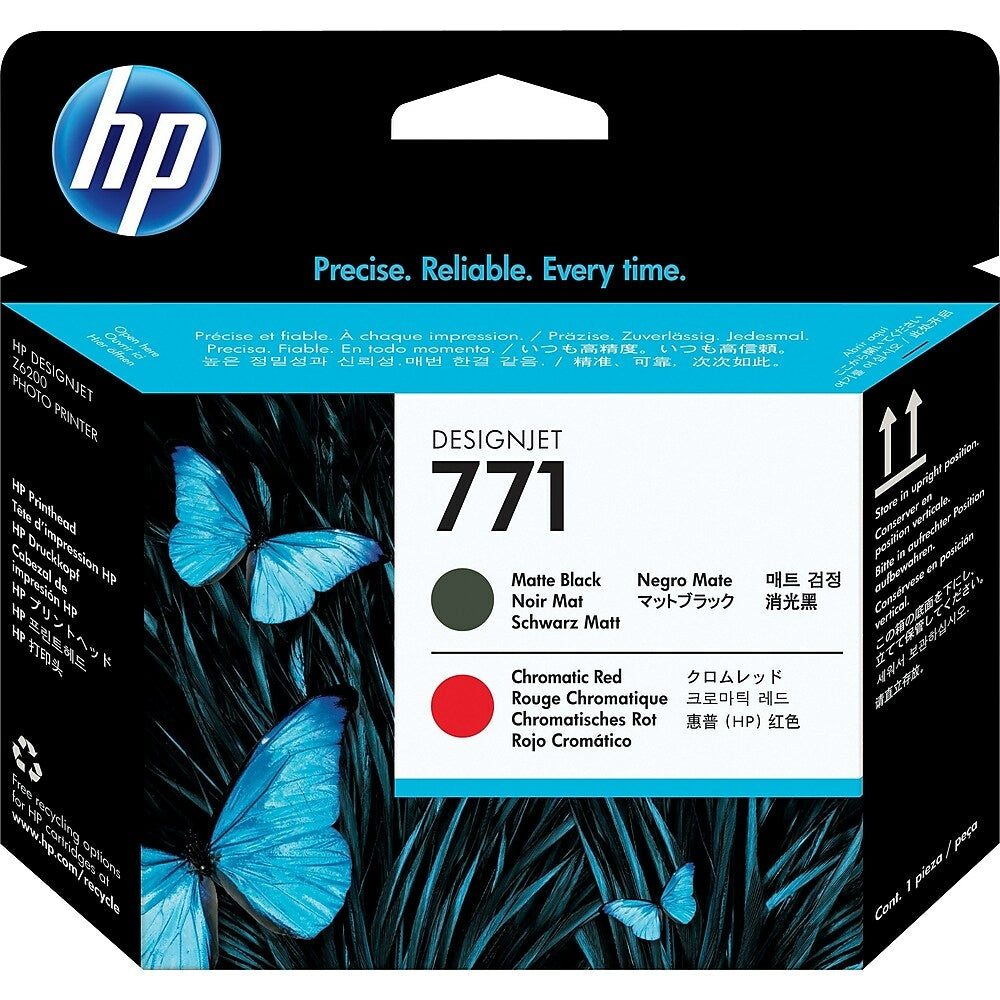 Image of HP 771 Matte Black and Chromatic Red Printhead (CE017A)
