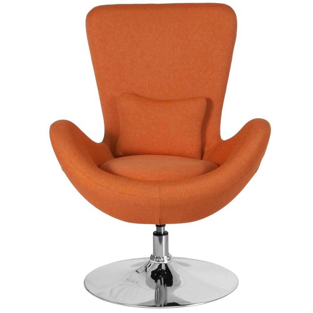 Image of Flash Furniture Egg Series Orange Fabric Side Reception Chair