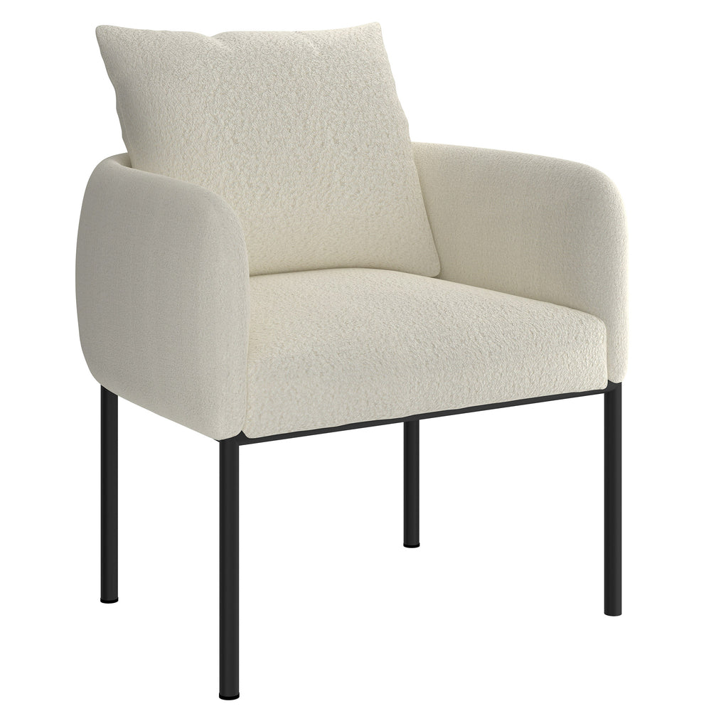 Image of nspire Modern Boucle Fabric Accent Chair - Cream, White