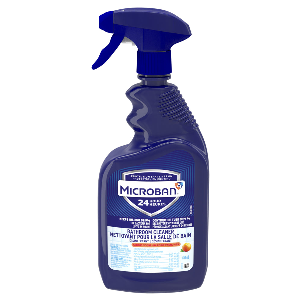 Image of Microban Bathroom Cleaner and Sanitizing Spray - Citrus Scent - 650 mL