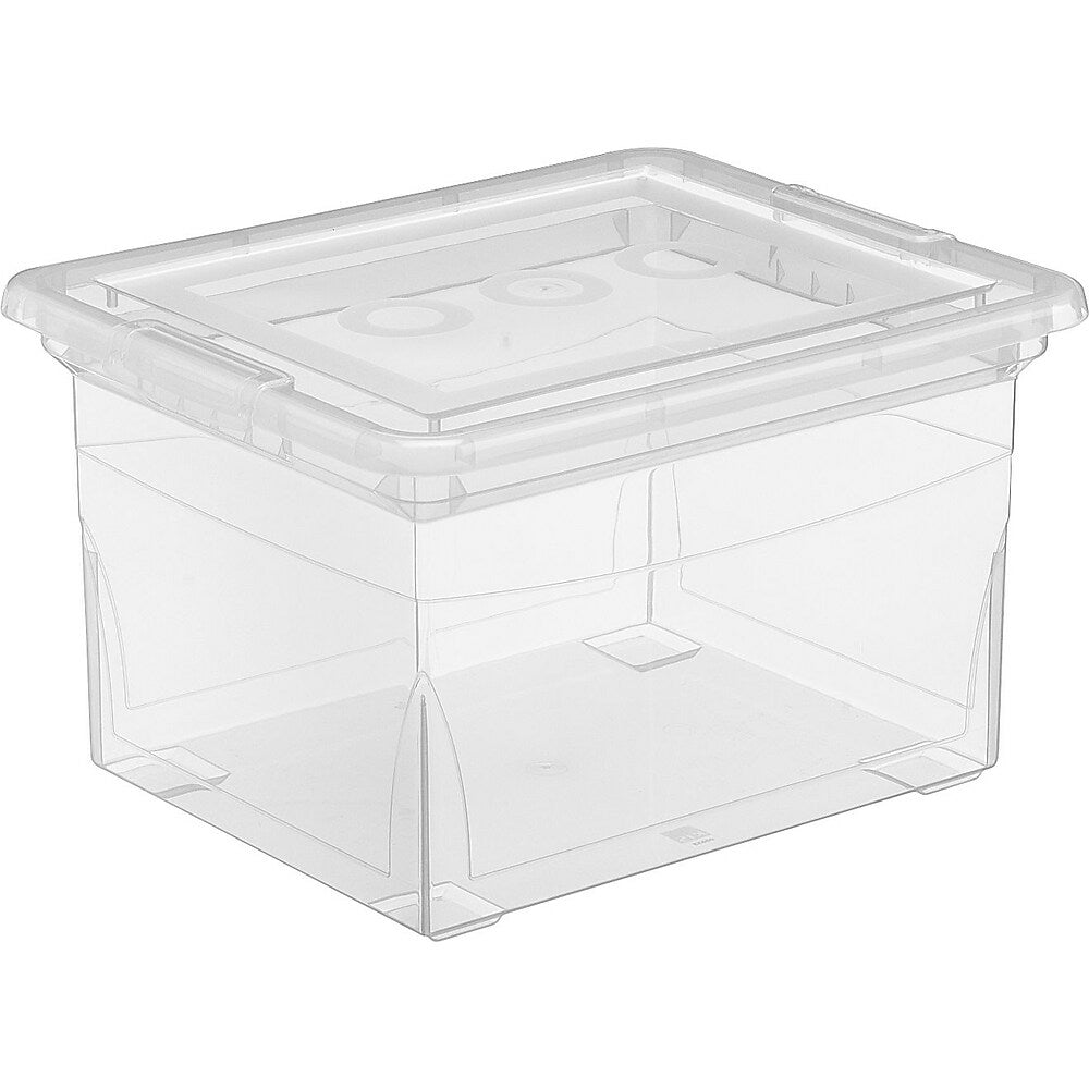 12'' Boîte de rangement en plastique transparent à trois