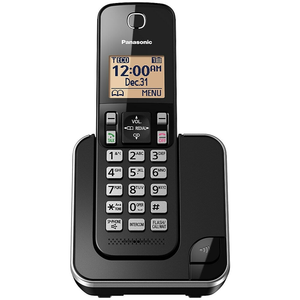 Image of Panasonic KXTGC380B 1-Handset Cordless Phone, Black