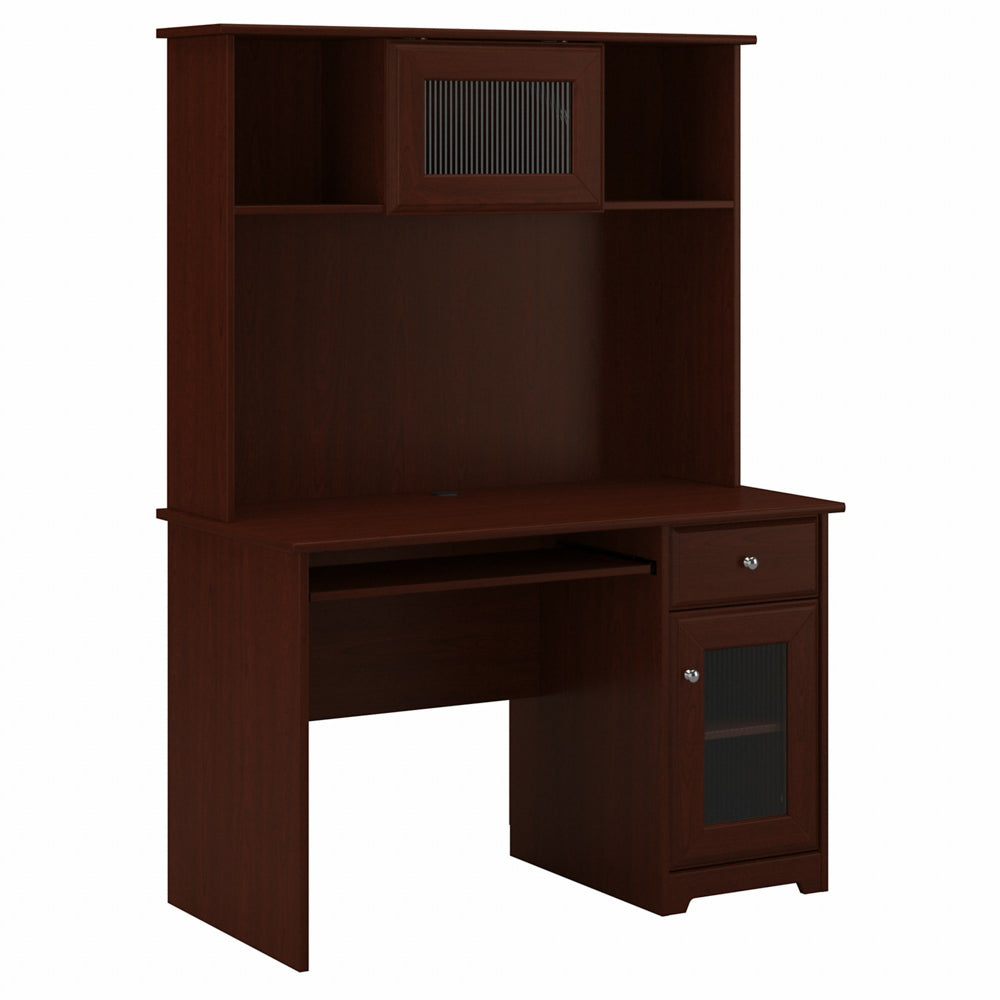 Image of Bush Furniture Cabot 48"W Small Computer Desk with Hutch and Keyboard Tray - Harvest Cherry, Brown