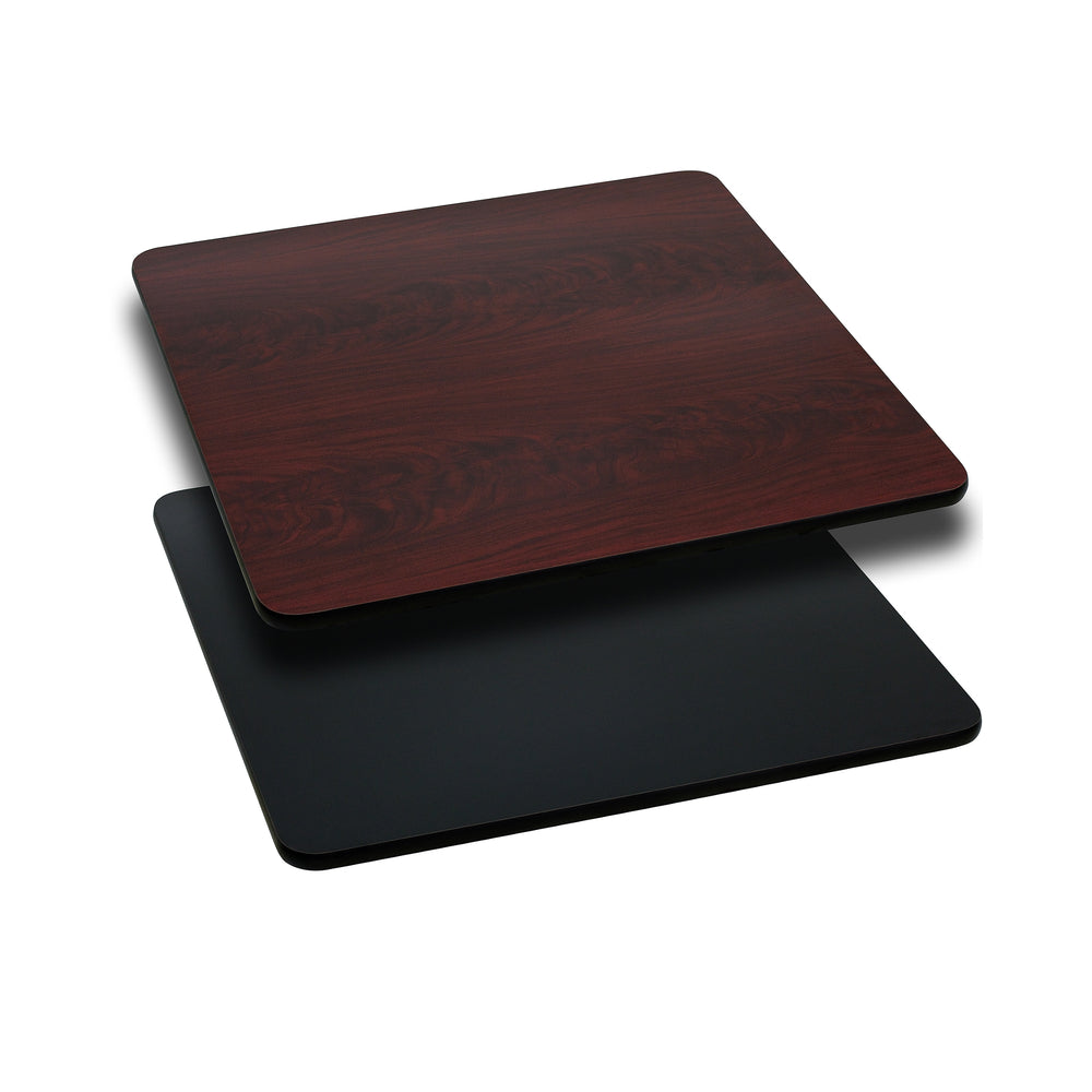 Image of Flash Furniture 30" Square Table Top with Black or Mahogany Reversible Laminate Top