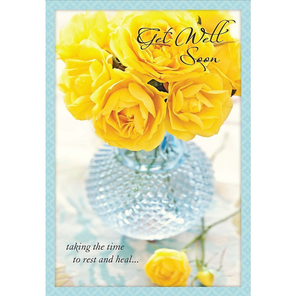 Image of Millbrook Studios 5-3/8" x 7-3/4" Get Well Soon Greeting Cards and Envelopes, 18 Pack (06766)