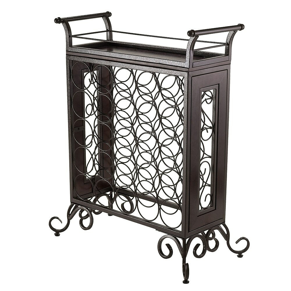 Image of Winsome Silvano Wine Rack with Removable Tray, 5x5, Dark Bronze
