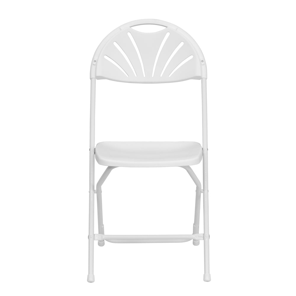 Image of Flash Furniture HERCULES Series Plastic Fan Back Folding Chair - White