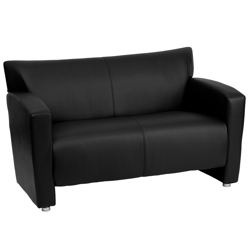 Image of Flash Furniture Hercules Majesty Series Leather Love Seat, Black