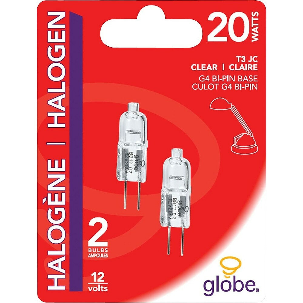 Image of Globe G4 Halogen Bulbs, 20W, 2 Pack