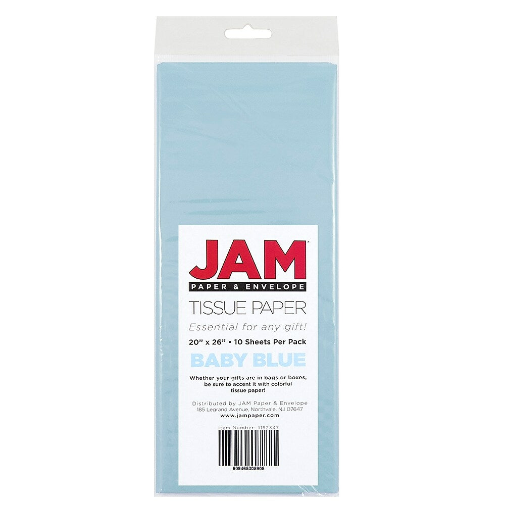 Image of JAM Paper Tissue Paper, Baby Blue, 100 Pack (1152347g)
