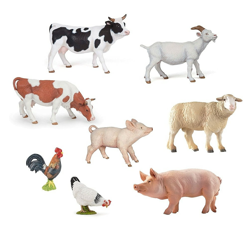 Papo Ensemble De 8 Figurines D Animaux De La Ferme Peintes A La Mai Bureauengros Com