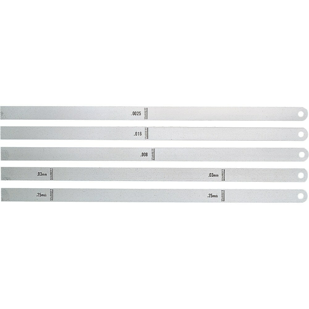 Image of Thickness Gauges or "Feeler" Stock, HV343, INCH GAUGES - 12" LENGTHS, 36 Pack