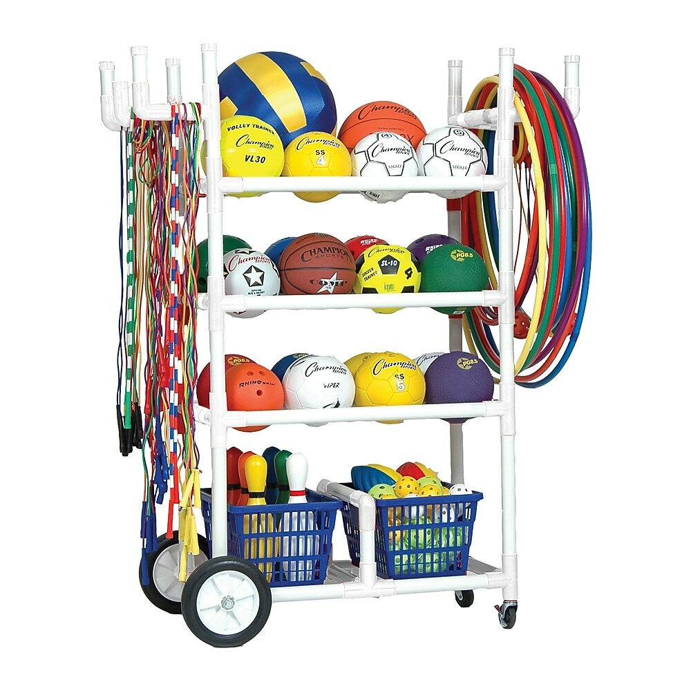Image of Champion Sports PVC Equipment Cart. White (CHSTWCART)