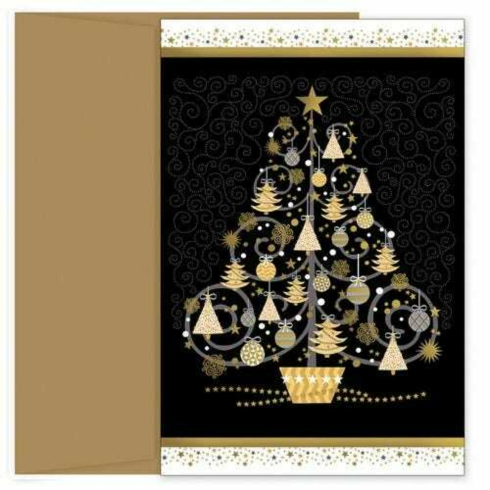 Image of JAM Paper Christmas Cards & Matching Envelopes Set - 7-6/7" x 5-5/8" - Tree of Trees - 18 Pack