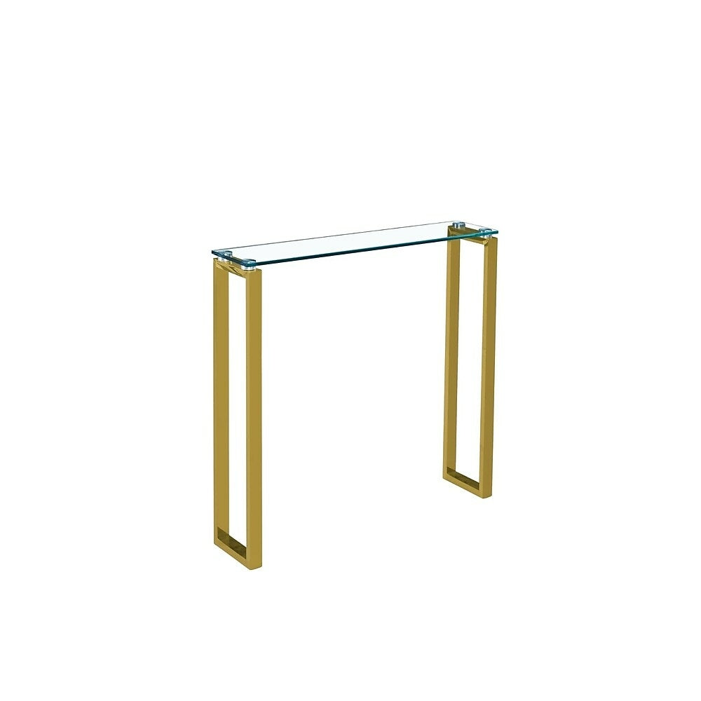 Image of Plata Import Gold Frame and Glass Top Console Table