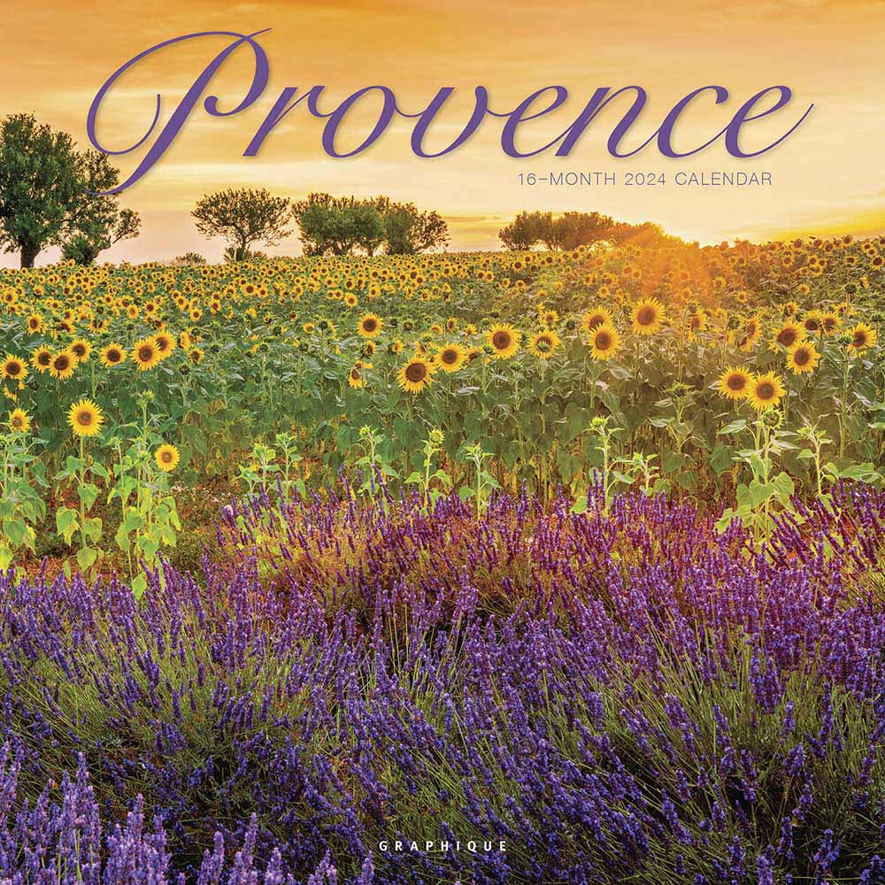 Image of Graphique de France 2024 Provence Monthly Square Wall Calendar - 12" x 12" - Assorted - English