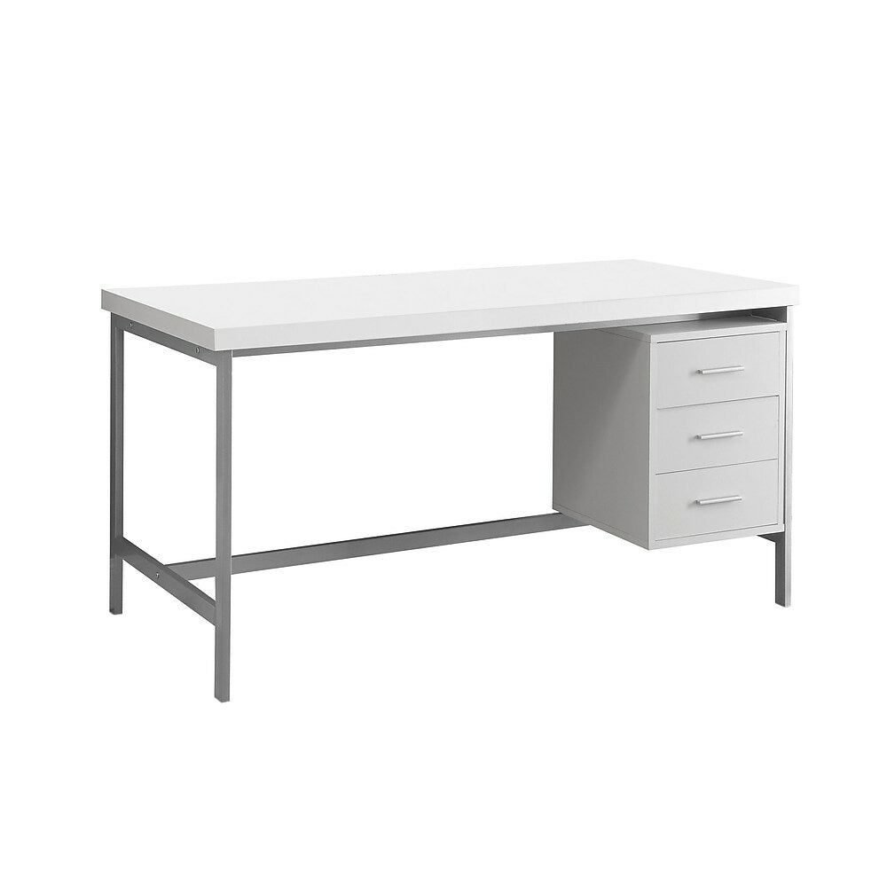 Image of Monarch Specialties - 7046 Computer Desk - Home Office - Laptop - Storage Drawers - 60"L - Work - Metal - White