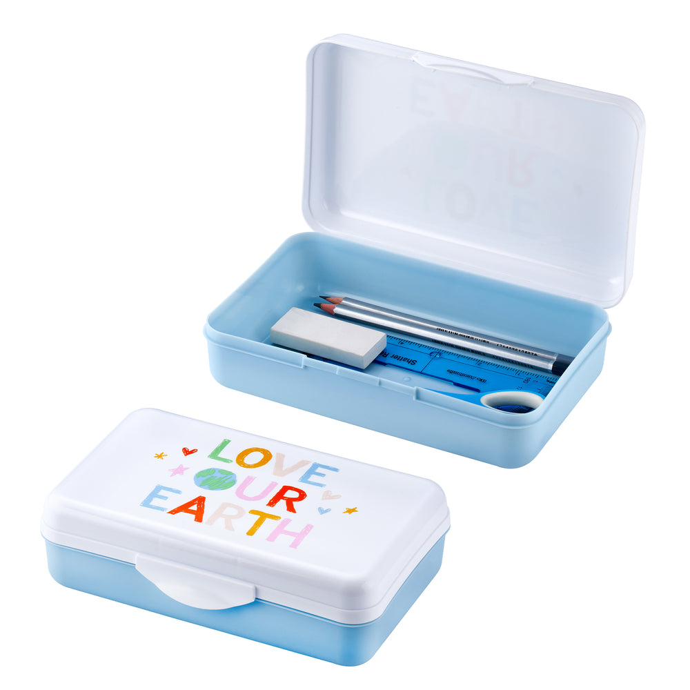 Image of Pep Rally Love our Earth Pencil Box - White/Blue