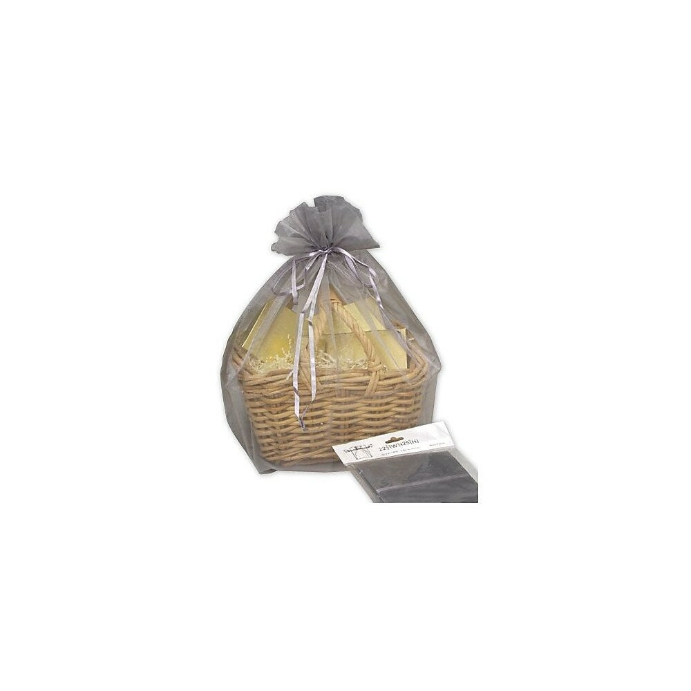 Image of Cellophane Basket Bags, Clear, 10" x 20", 100 Pack