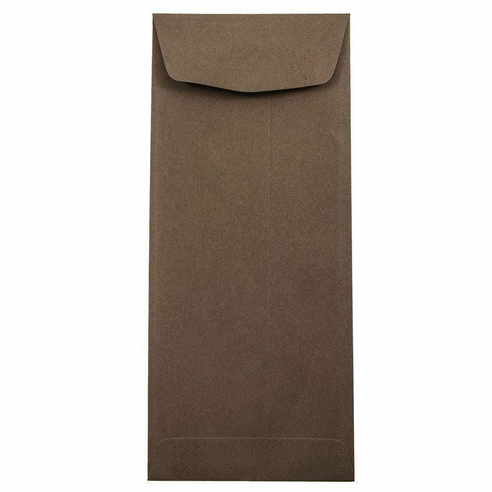 Image of JAM Paper #11 Policy Business Envelopes - 4.5" x 10.375" - Chocolate Brown Recycled - 25 Pack
