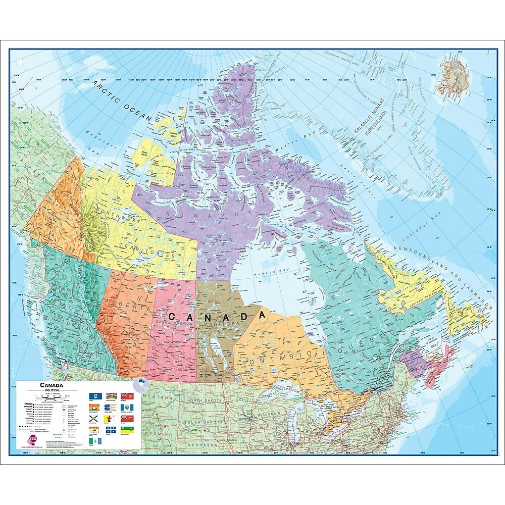 Image of Round World Products Canada Laminated Map, Grade All (RWPHM06)