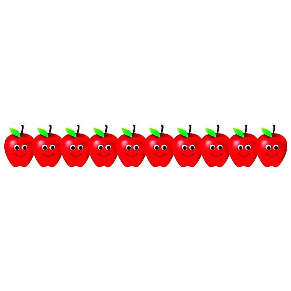 Image of Hygloss 36' Die Cut Classroom Border, Happy Apples, 72 Pack, 12 Pack