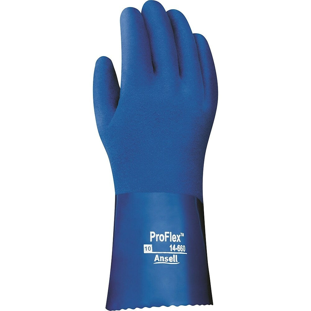 Image of Ansell Snorkel ProFlex 12" Gloves, PVC, 2X-Large, 12 Pack, Blue (04644110)