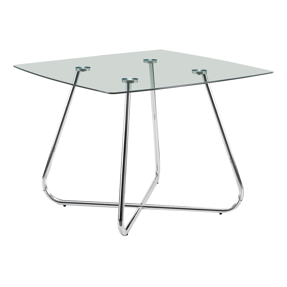Image of Monarch Specialties - 1070 Dining Table - 48" Rectangular - Small - Kitchen - Dining Room - Metal - Chrome - Clear
