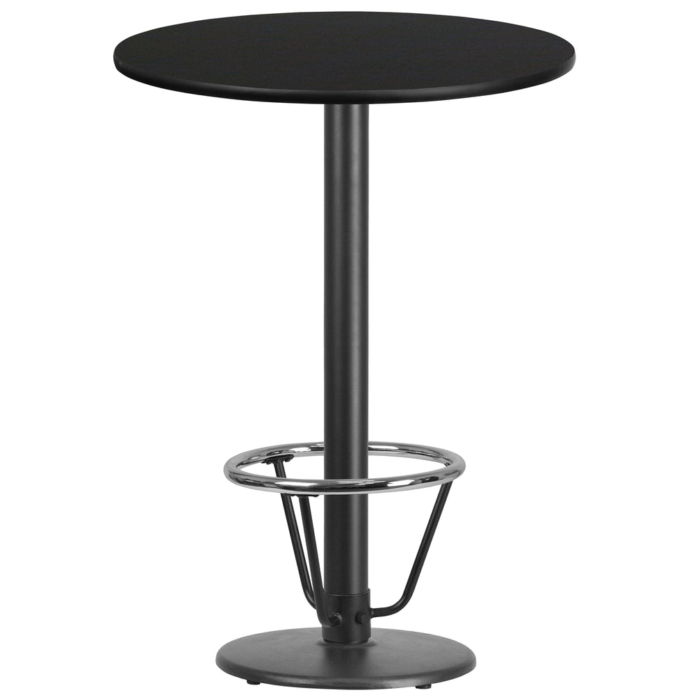 Image of Flash Furniture Laminate 30" Round Base Round Table, Black (XURD30BKTR18B3F)