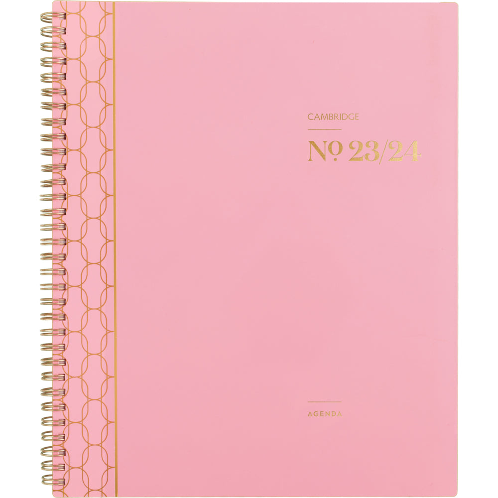 Image of Cambridge 2023-2024 Workstyle Focus Academic Weekly/Monthly Planner - 11" x 9" - Pink - Bilingual