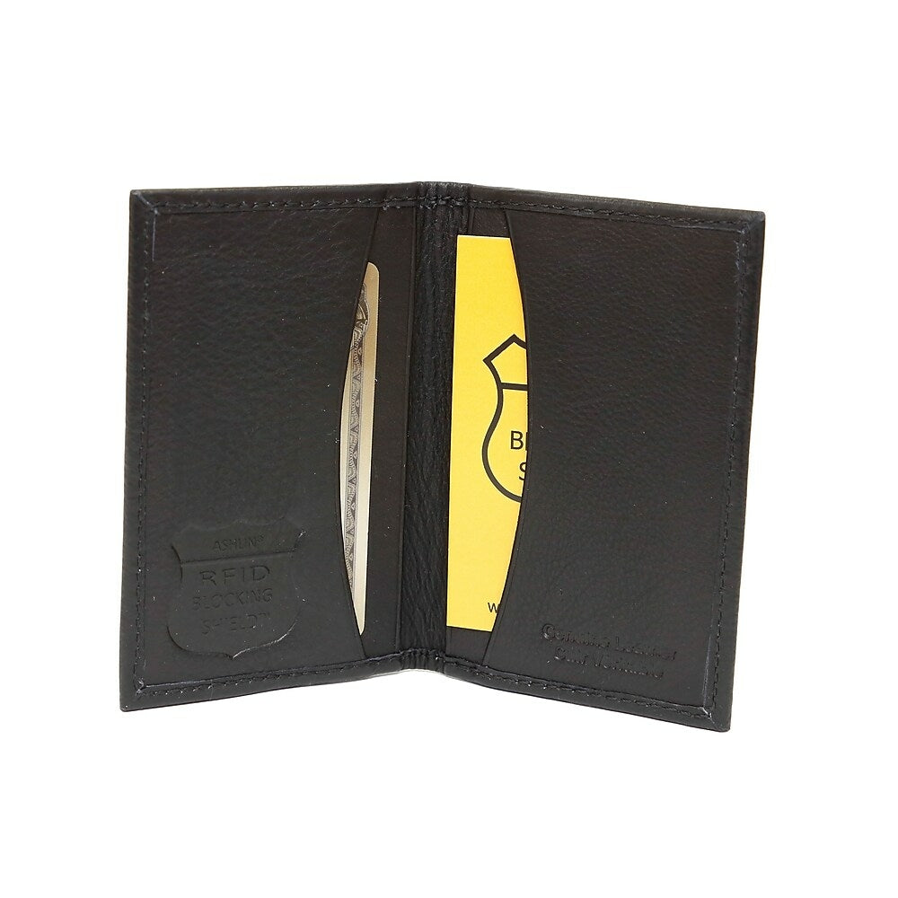 Image of Ashlin Etienne Rfid Blocking Business Card Holder, 2+2 Pockets, Black