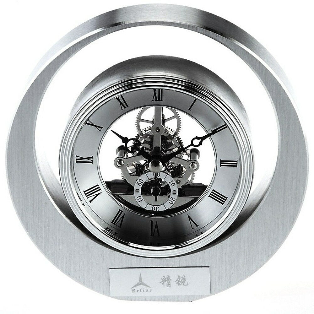 Image of Elegance Rock and Roll Skeleton Mantle Clock, Grey