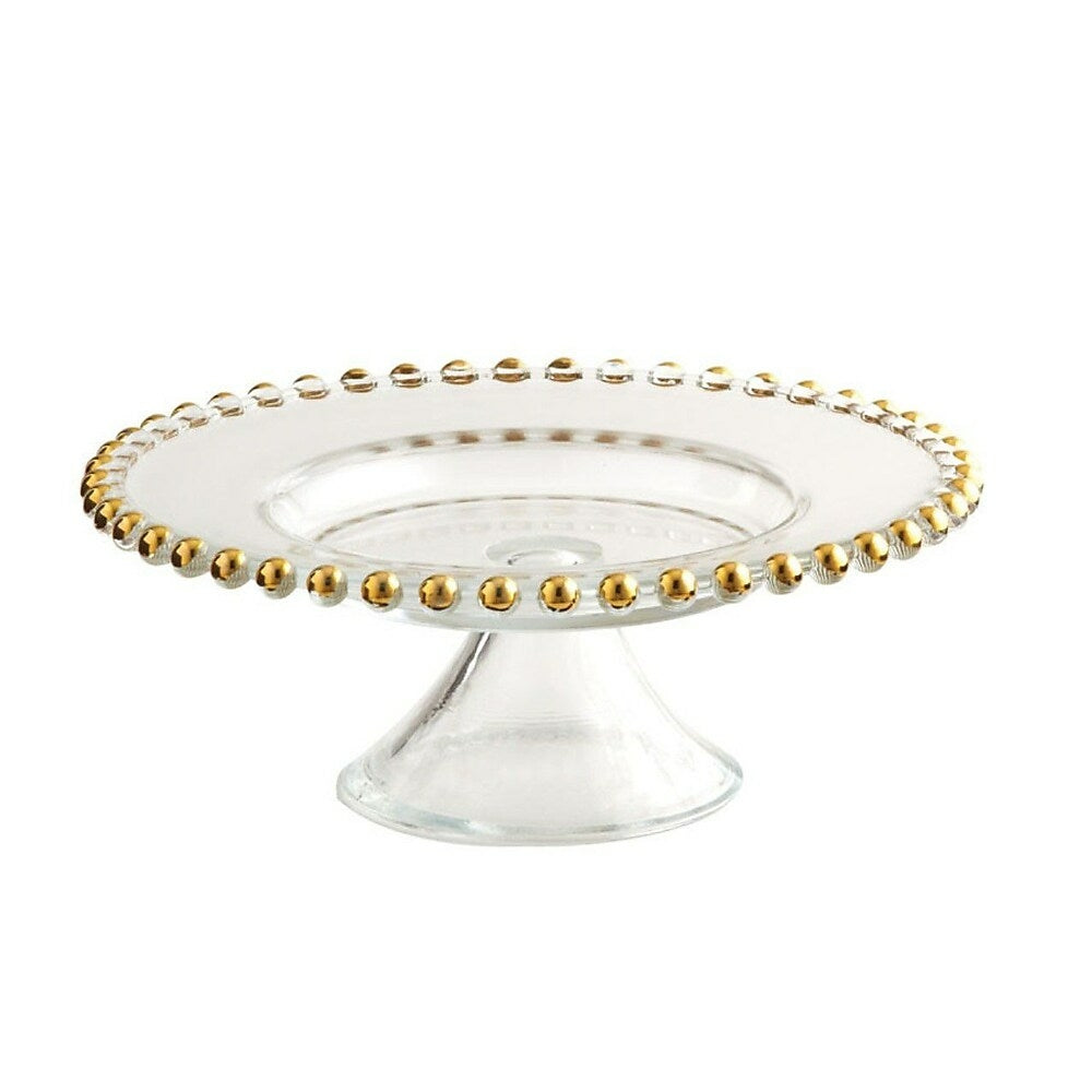 Image of Elegance 8" Gold Beaded Footed Cake Stand