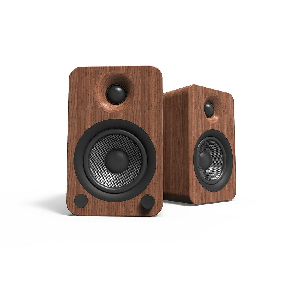 Image of Kanto YU4 Powered Bookshelf Speakers with Bluetooth and Phono Preamp - Walnut - 2 Pack