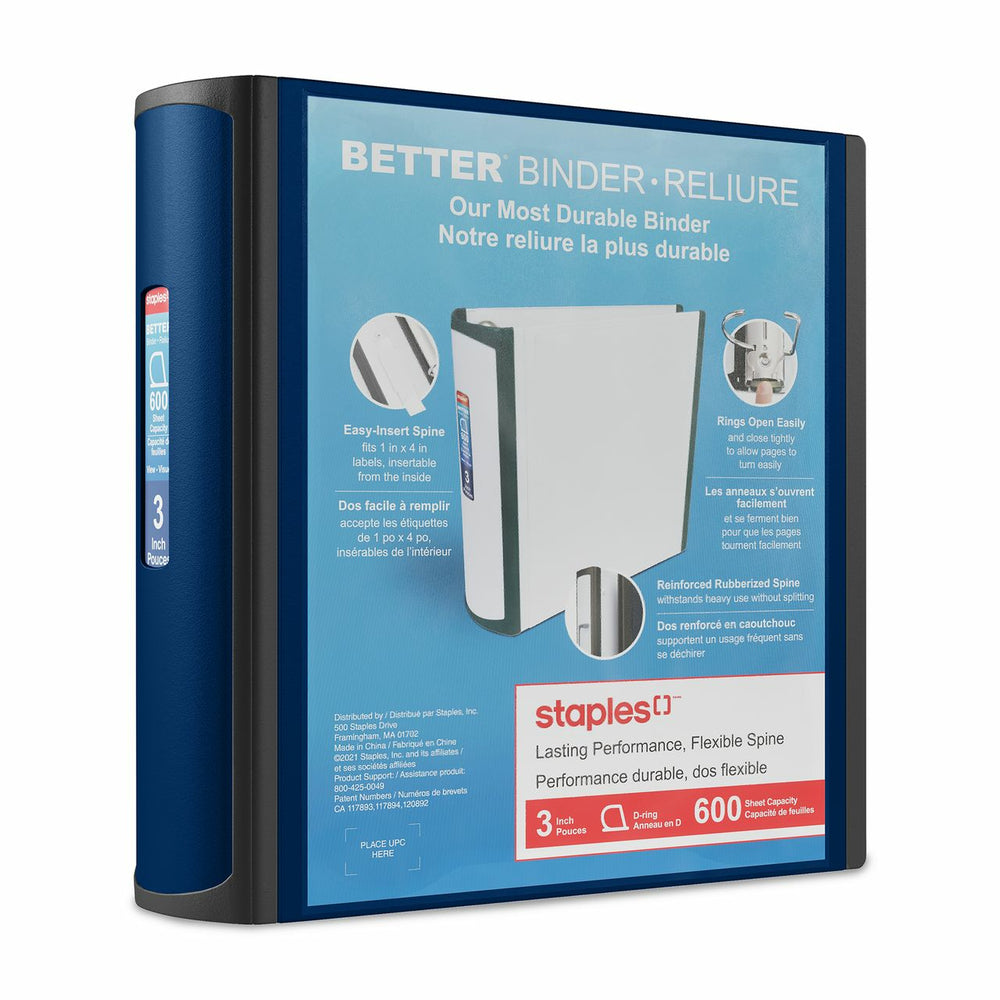 Image of Staples Better Binder - 3" - Blue