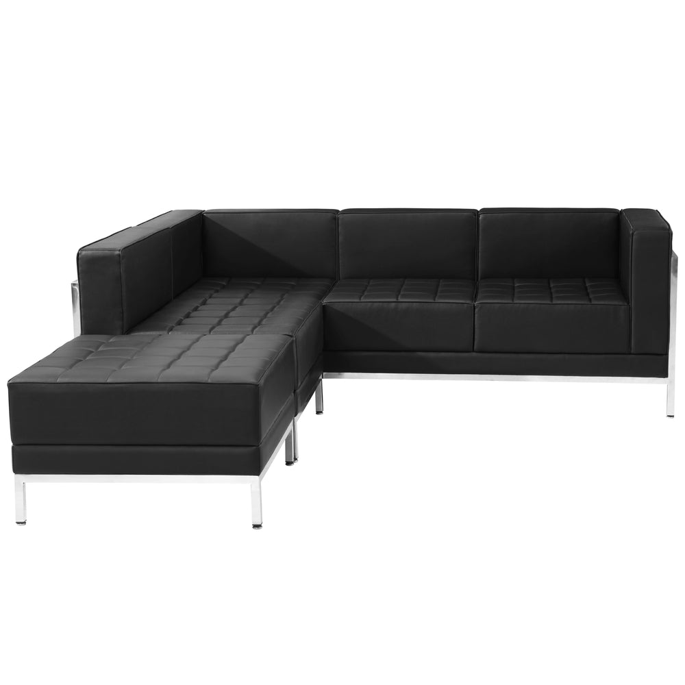 Image of Flash Furniture Hercules Imagination Series Leather Sectional Configuration, 3 Pieces, Black (ZBIMAGSECTSET9)