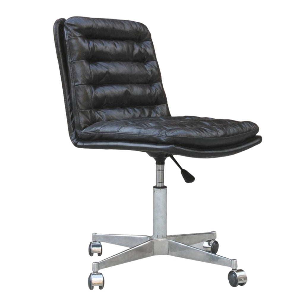 Image of Plata Import Ronin Upholstered Leather Office Chair - Black