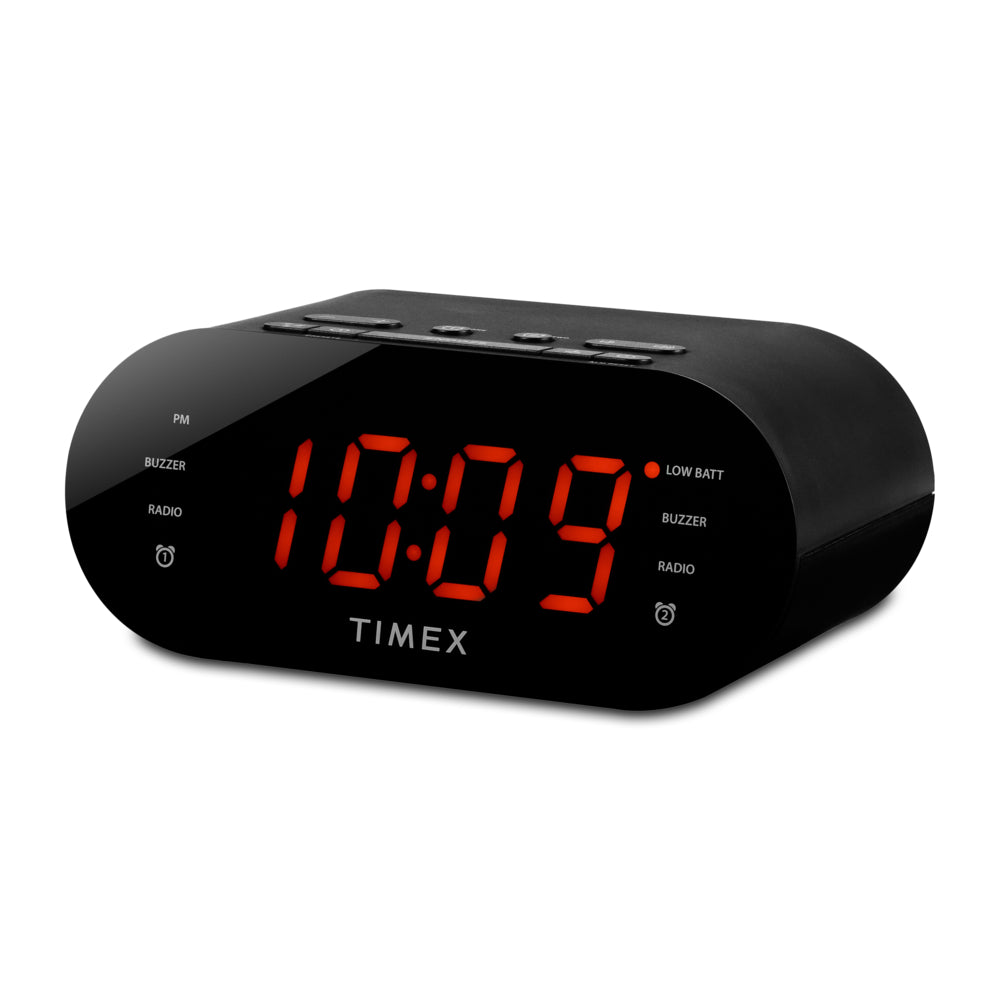 Image of Timex Jumbo Display LED Dual Alarm Clock Radio - AUX/Line-in, Black